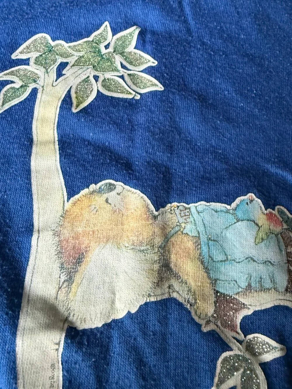 Vintage Single Stitch T Shirt Boys Small 5-6 Graphic Tee Koala Bear Blue